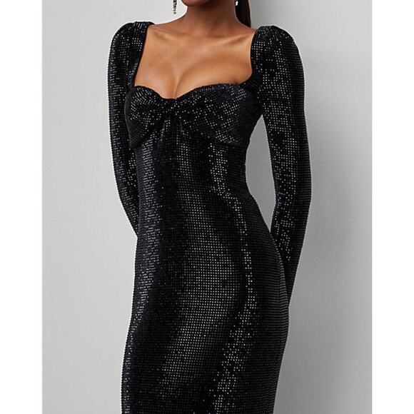 Ralph Lauren Collection Embellished Cocktail Dress 6 S Velvet Crystals Midi $6K - Picture 4 of 9